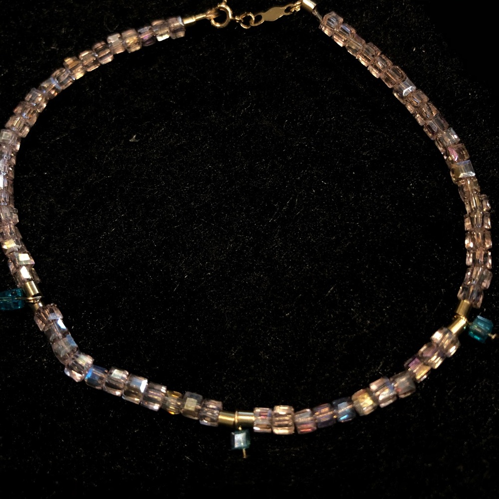 REAL SOLID GOLD 14K & crystals Bracelet